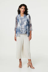 Tie Dye Semi Sheer Crochet Waterfall Top