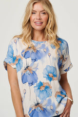 Floral Cap Sleeve Relaxed Blouse