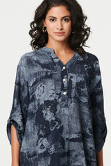 Floral 3/4 Sleeve Relaxed Blouse