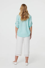 Broderie Anglaise Button Front Blouse