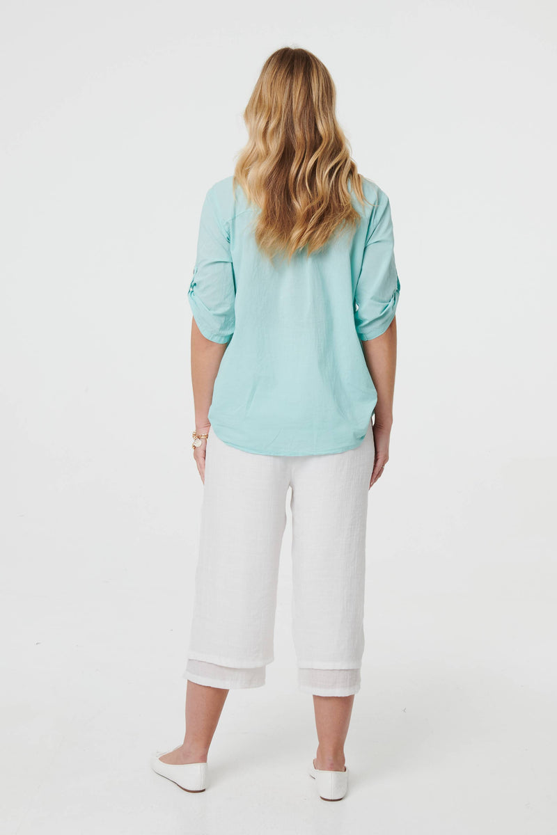 Broderie Anglaise Button Front Blouse