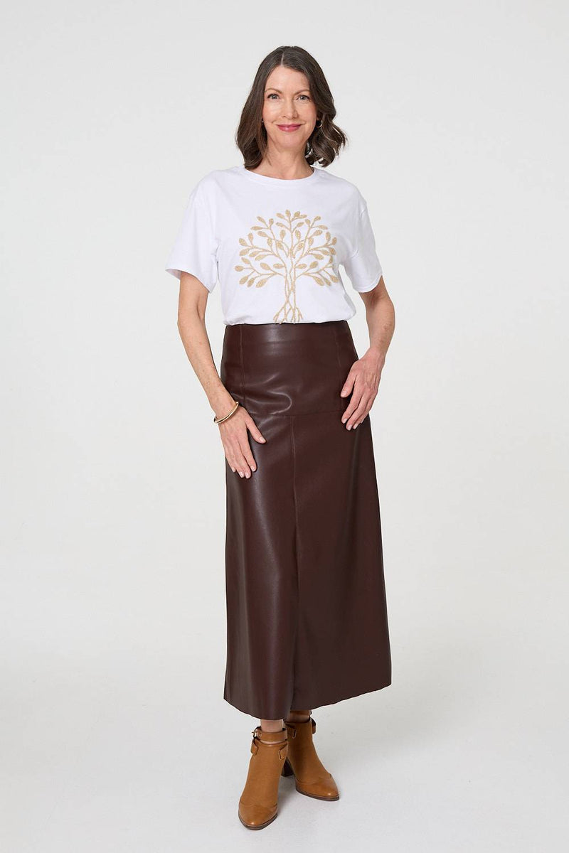 Sparkly Graphic Print Short Sleeve Top
