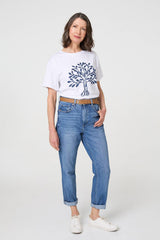 Sparkly Graphic Print Short Sleeve Top