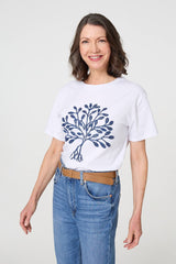 Sparkly Graphic Print Short Sleeve Top