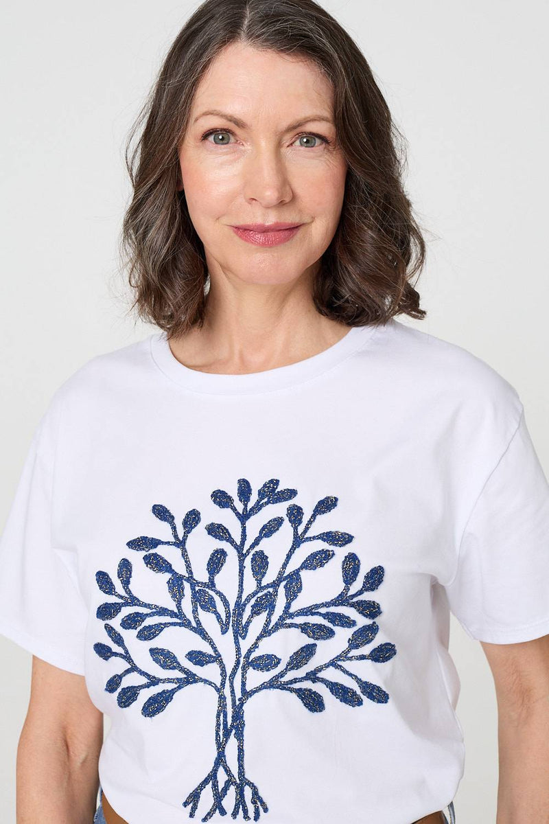 Sparkly Graphic Print Short Sleeve Top