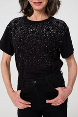 Sparkly Star Print Short Sleeve T-Shirt