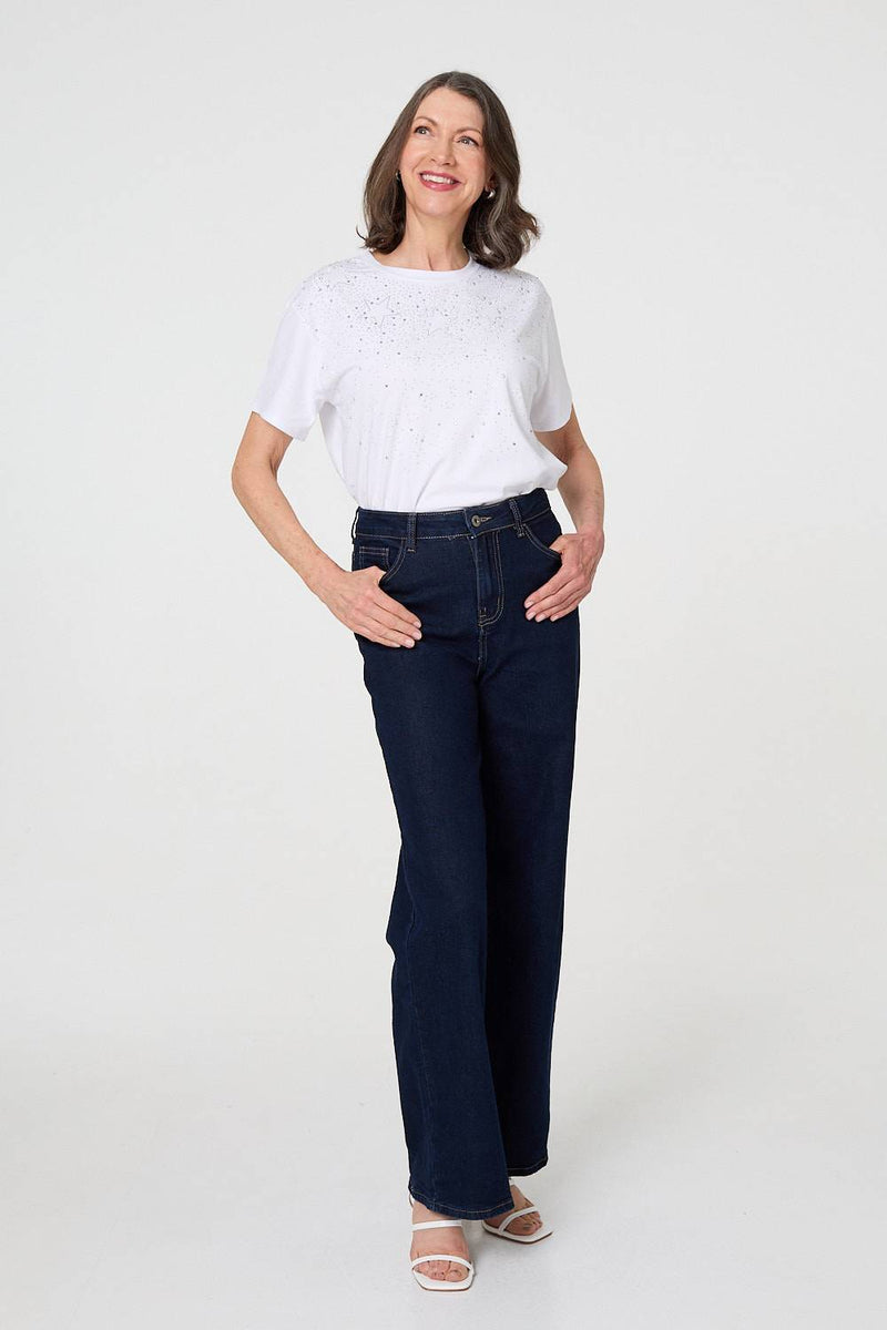 Sparkly Star Print Short Sleeve T-Shirt