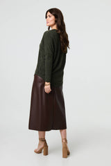 Zip Front V-Neck Relaxed 3/4 Sleeve Top