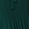 Pleated Tie Neck Long Sleeve Blouse