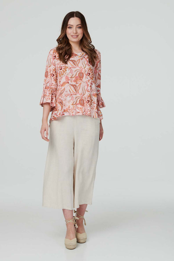 Paisley Print Oversized Blouse