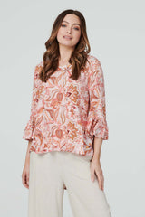 Paisley Print Oversized Blouse