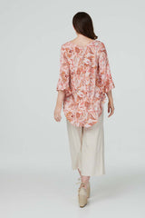 Paisley Print Oversized Blouse