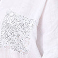 Sequin Detail 3/4 Turn-Up Sleeve Shirt
