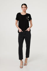 Metallic Star Detail Relaxed T-Shirt