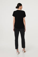 Metallic Star Detail Relaxed T-Shirt