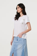 Metallic Star Detail Relaxed T-Shirt