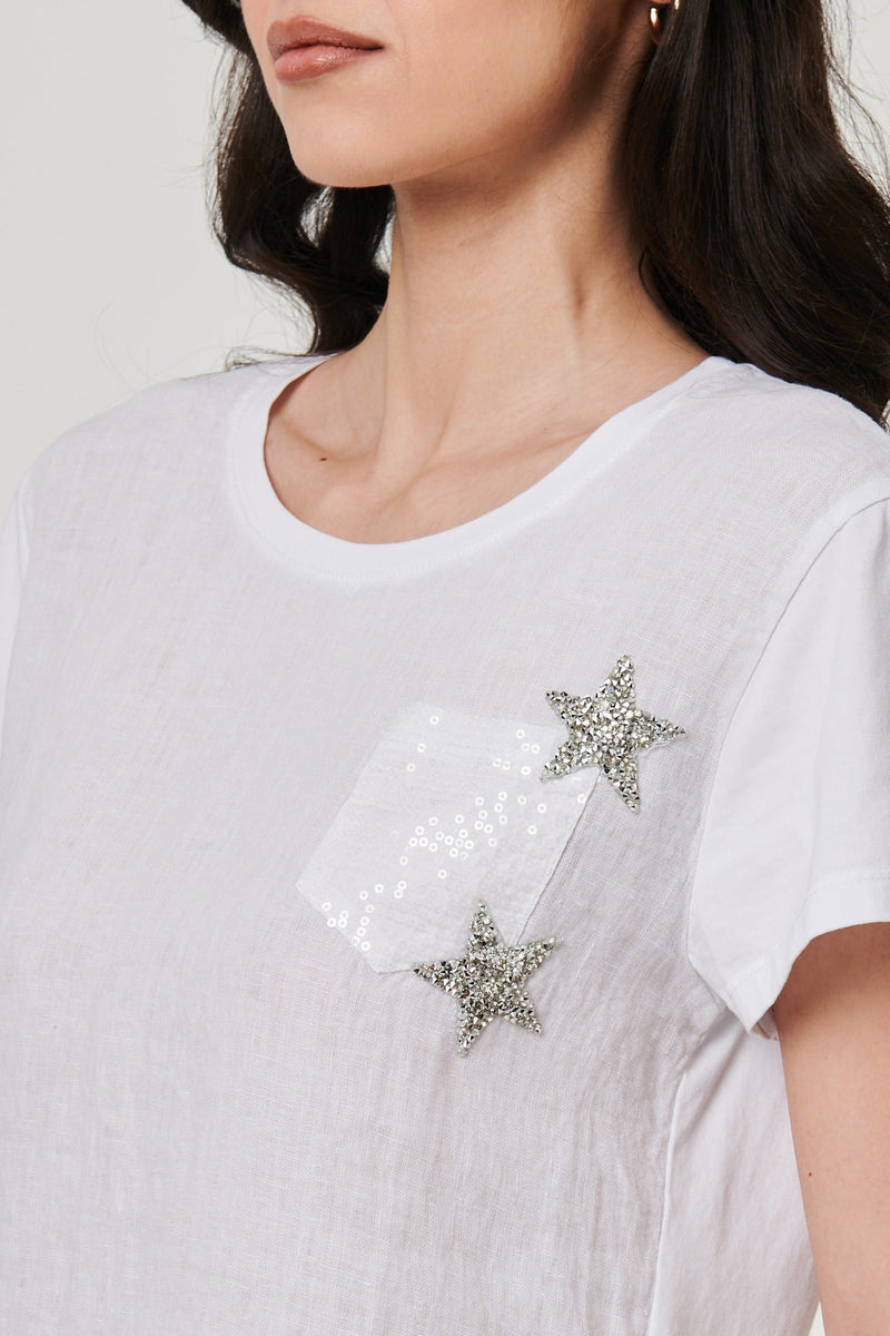 Metallic Star Detail Relaxed T-Shirt