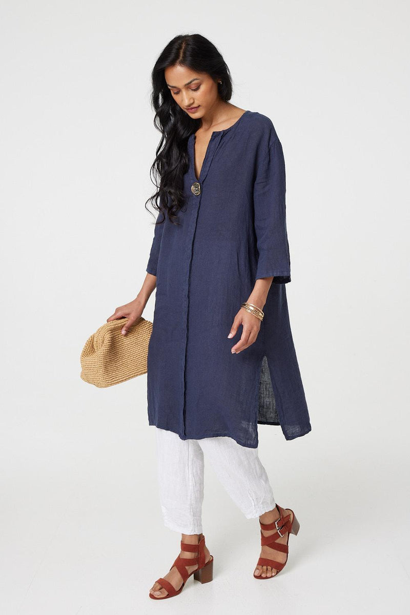 Longline 3/4 Sleeve Knee Length Tunic