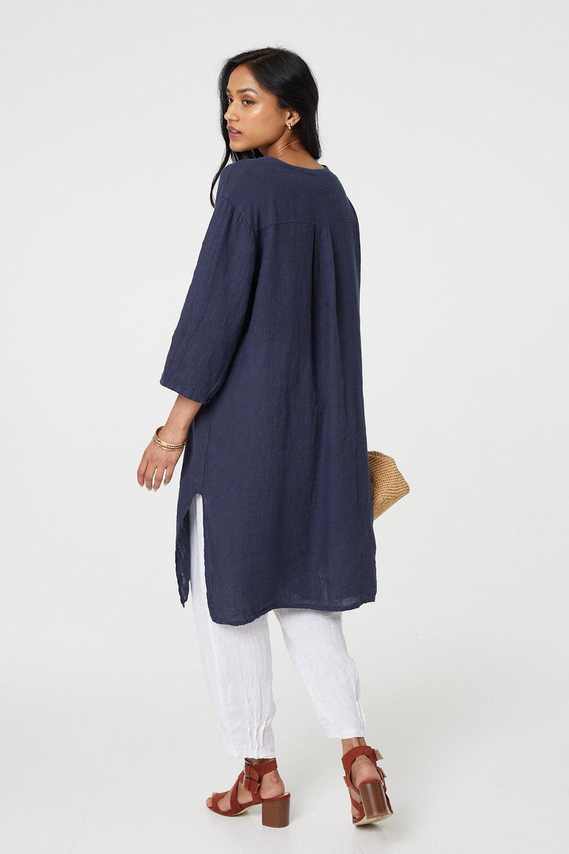 Longline 3/4 Sleeve Knee Length Tunic