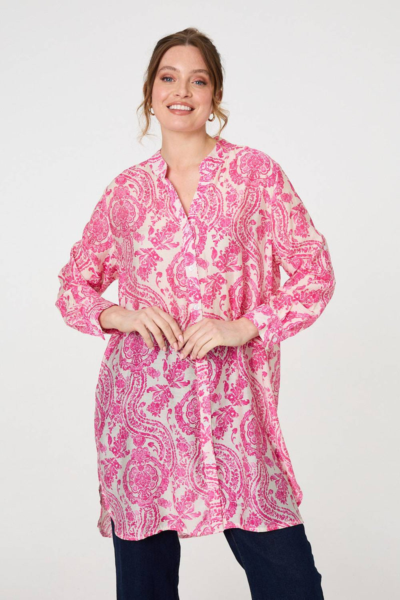 Paisley Print Relaxed Longline Shirt