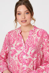 Paisley Print Relaxed Longline Shirt