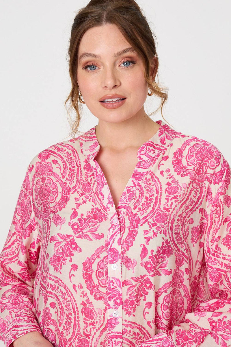 Paisley Print Relaxed Longline Shirt