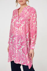 Paisley Print Relaxed Longline Shirt