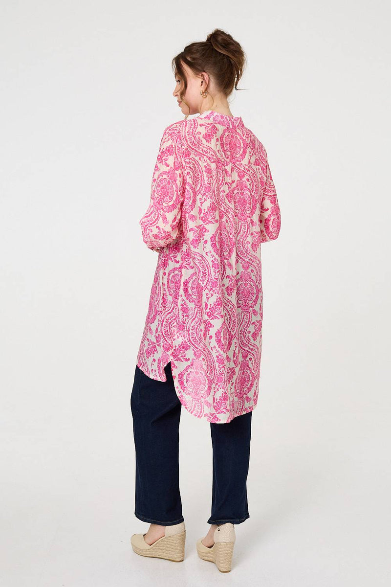 Paisley Print Relaxed Longline Shirt