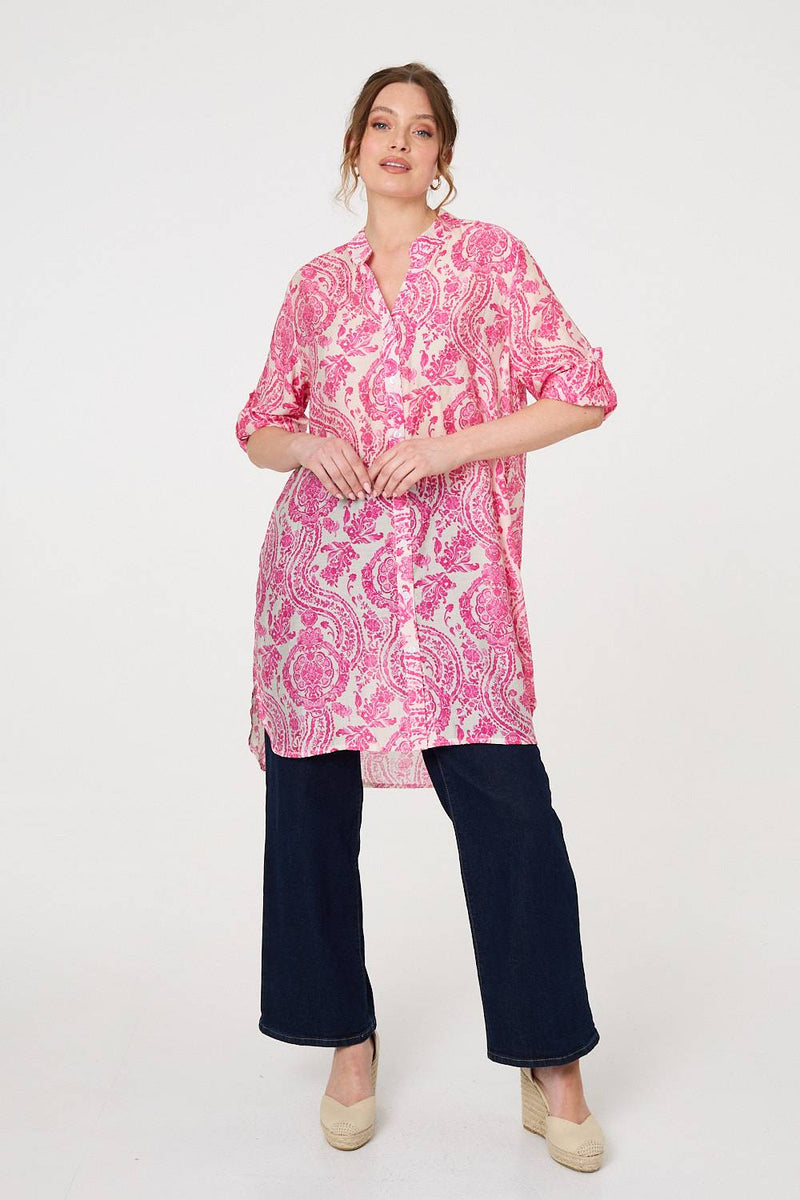 Paisley Print Relaxed Longline Shirt