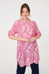 Paisley Print Relaxed Longline Shirt