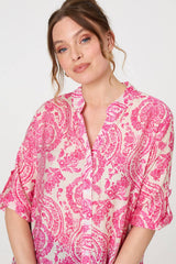 Paisley Print Relaxed Longline Shirt