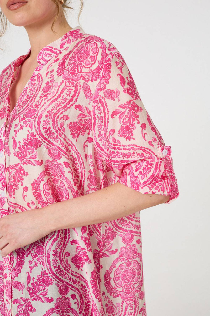 Paisley Print Relaxed Longline Shirt