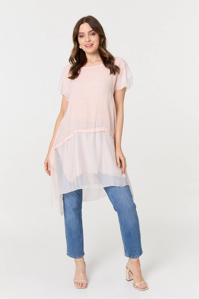 Cap Sleeve Relaxed Longline Tunic Top