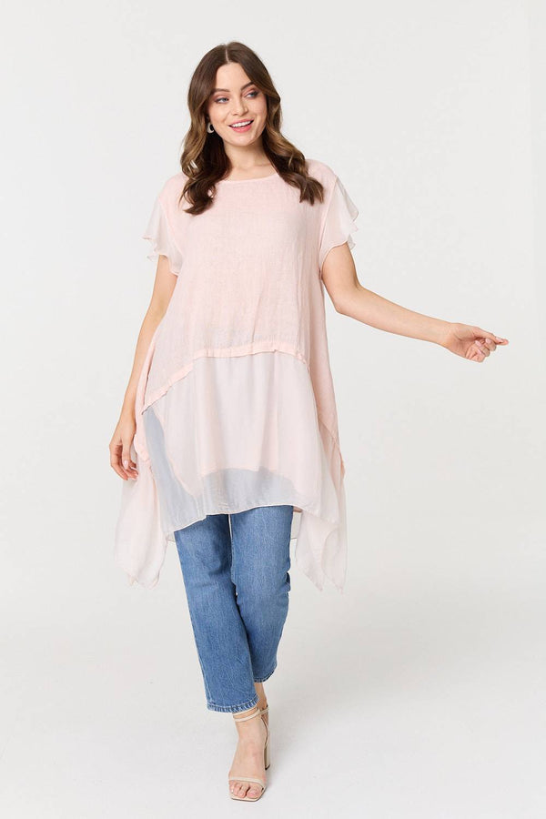 Cap Sleeve Relaxed Longline Tunic Top