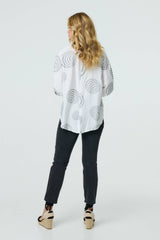 Printed Relaxed 3/4 Sleeve Blouse