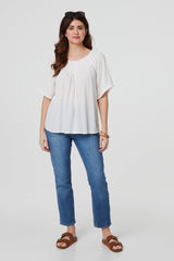 Textured Semi Sheer Shirred Bardot Top