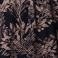 Leaf Print 3/4 Sleeve Collarless Shirt
