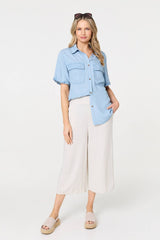 Short Sleeve Boxy Pocket Detail Shirt