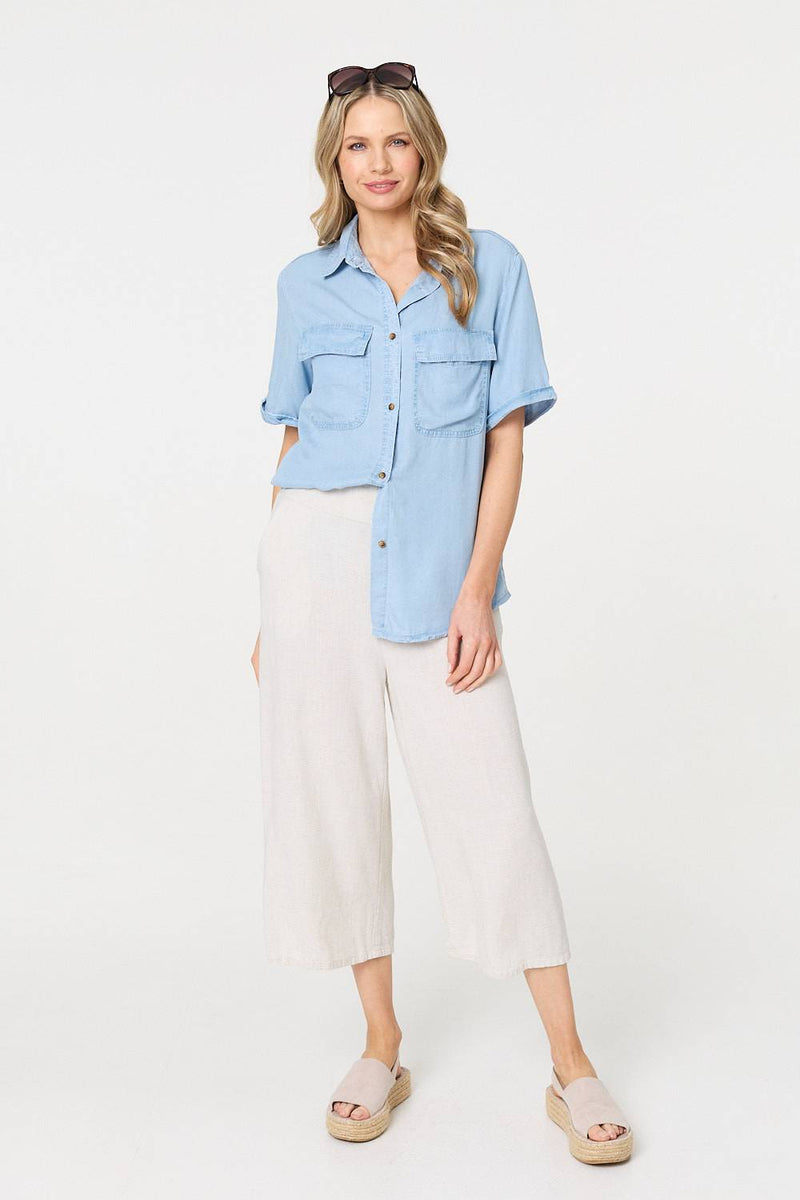 Short Sleeve Boxy Pocket Detail Shirt