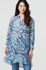 Paisley Long Sleeve Tunic Shirt