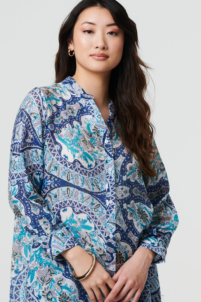 Paisley Long Sleeve Tunic Shirt