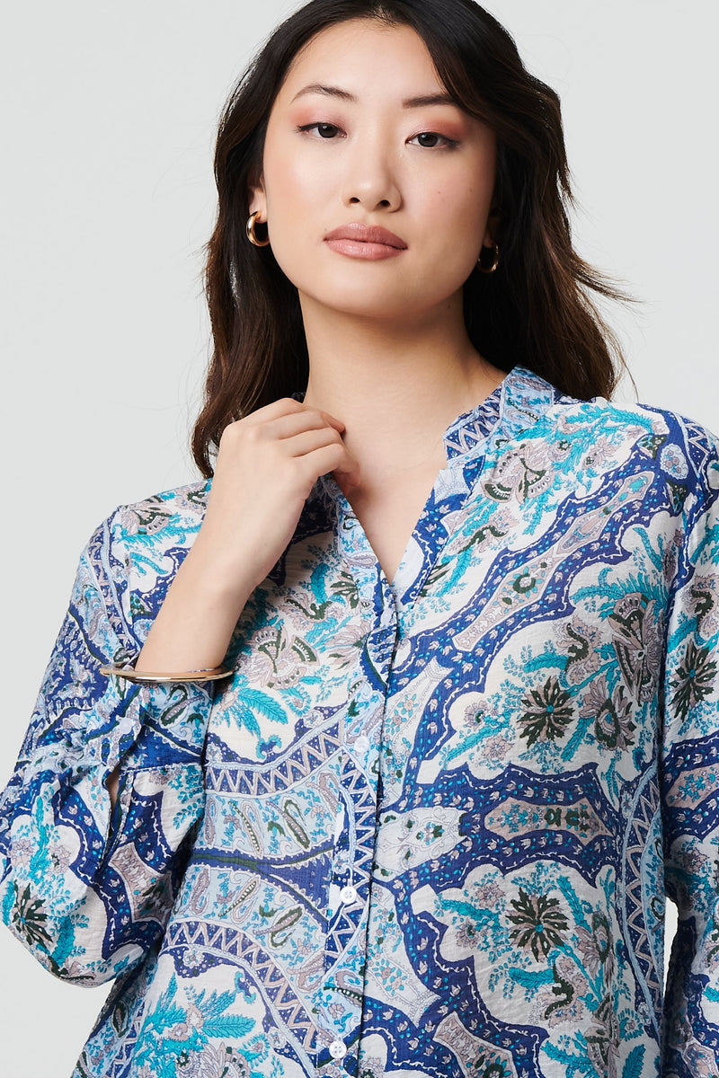 Paisley Long Sleeve Tunic Shirt