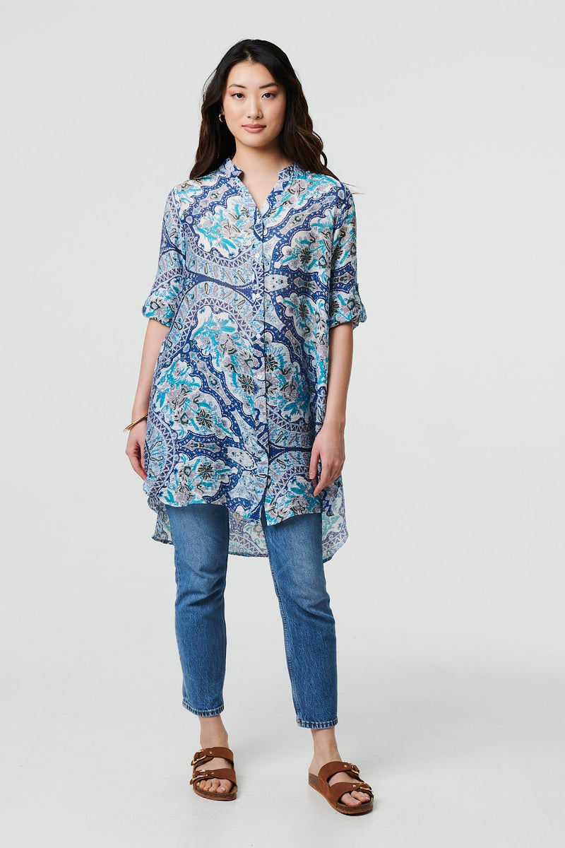 Paisley Long Sleeve Tunic Shirt