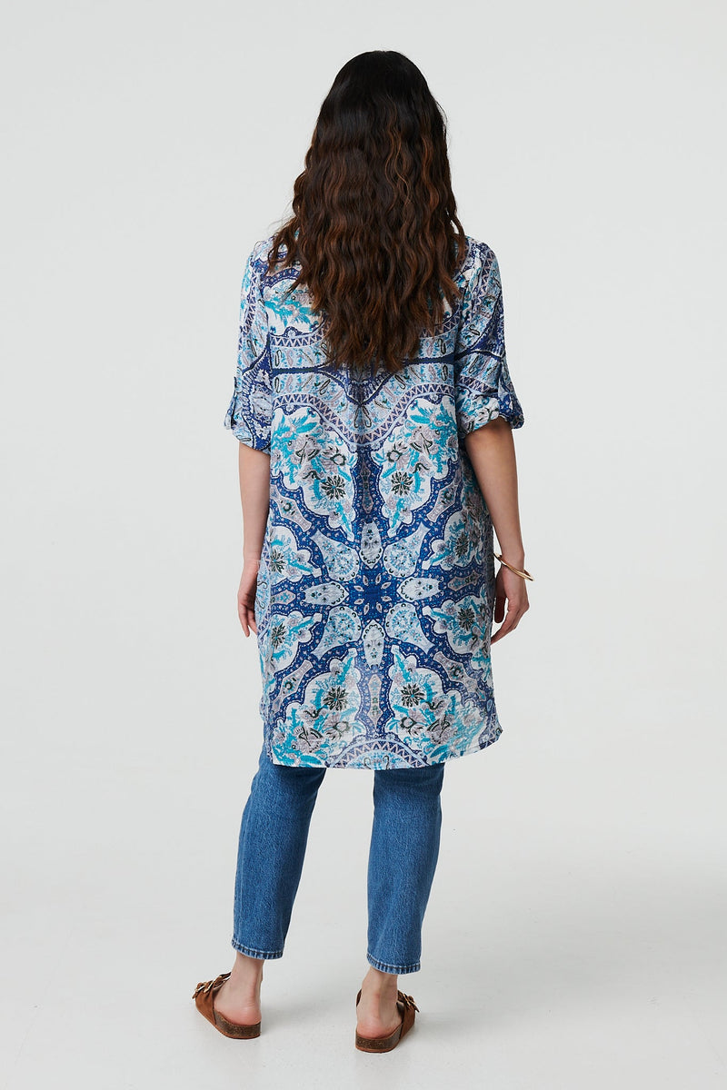 Paisley Long Sleeve Tunic Shirt