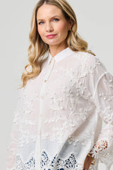 Embroidered Lace Long Sleeve Shirt