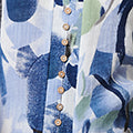 Abstract 3/4 Sleeve Curve Hem Shirt