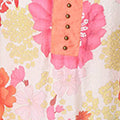 Floral Short Sleeve Stud Trim Blouse