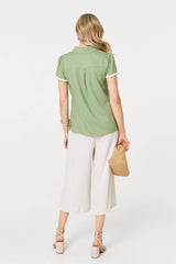 Zig Zag Trim Short Sleeve Shirt