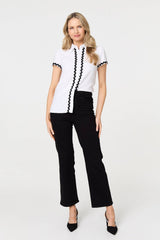 Zig Zag Trim Short Sleeve Shirt