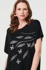 Sparkly Embellished Relaxed T-Shirt